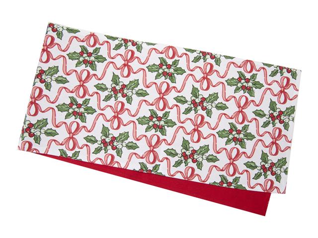 COTTON TABLE RUNNER (54") (HOLLY & BOWS)
